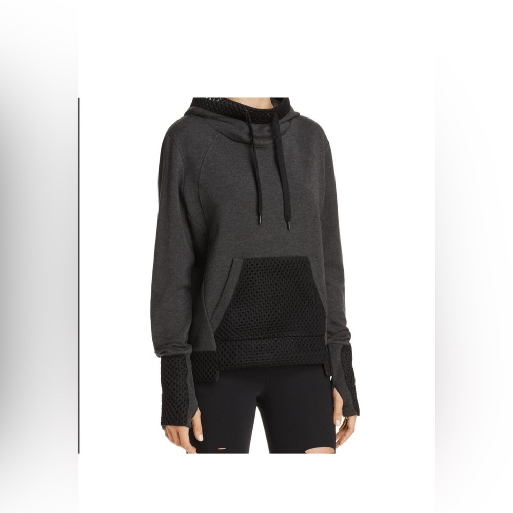 ALO Yoga Dark Charcoal Gray Hooded Sweatshirt